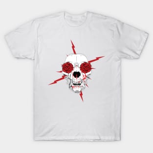 Canine Skull Dripping Blood New School Art T-Shirt